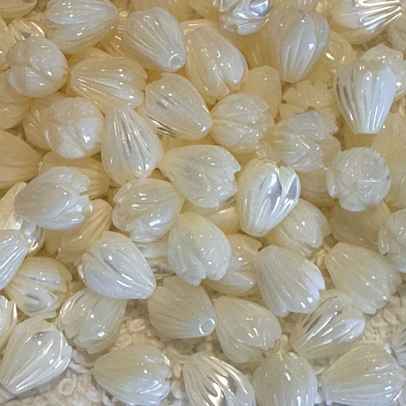 Handmade Mother of Pearl Pikake 16” Choker Necklace AAA Larimar Grey Pearls - Picture 8 of 10